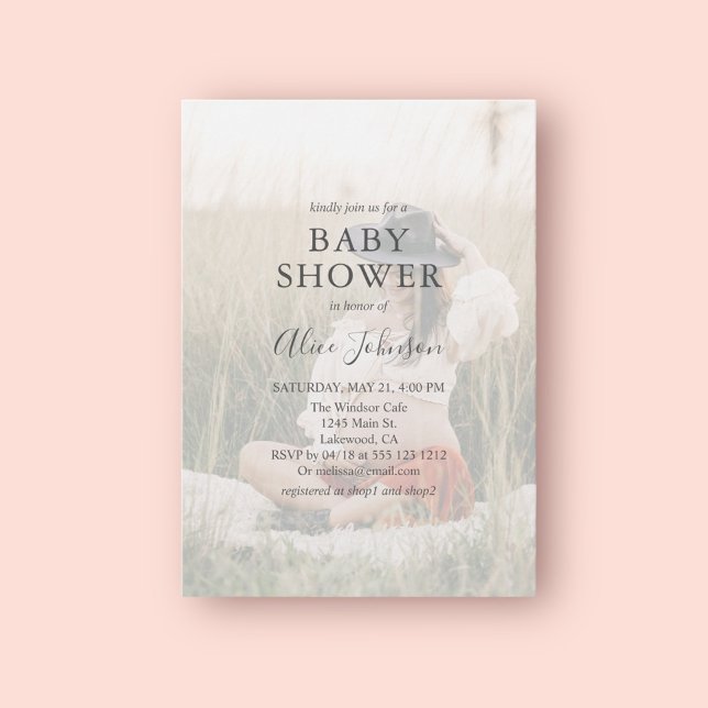 Inbjudan till foto till babybabyn för enkel Elegan (Skapare uppladdad)