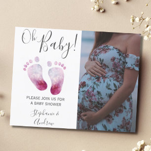 Inbjudan till foto till Rosa Feet Girl Baby Shower