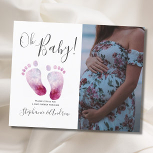 Inbjudan till foto till Rosa Feet Girl Baby Shower