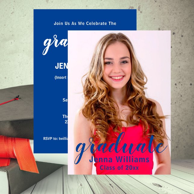 Inbjudan till fotoannonseringspartiet i student (Graduate Photo Announcement Party Invitation)