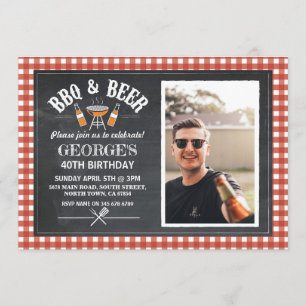 Inbjudan till fotobollar för BBQ & Beer Födelsedag