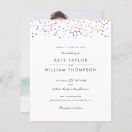 Inbjudan till fotobröllop för budgeterat regnbåge