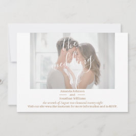 Inbjudan till fotobröllop för elegant White Anpass