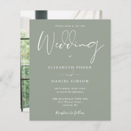 Inbjudan till fotobröllop för Grönt av budgetsaldo