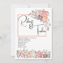 Inbjudan till fotobröllop för persikor och Cream