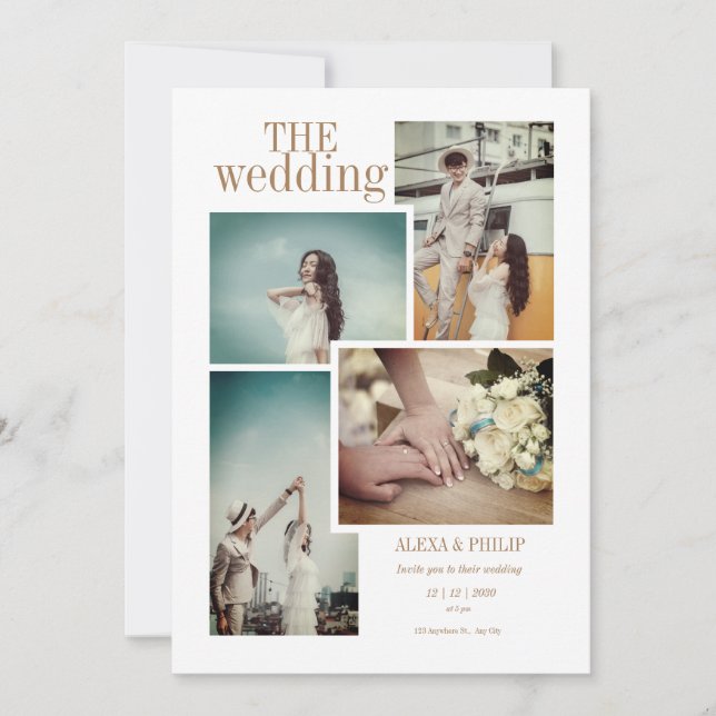 Inbjudan till fotobröllop för vintage Chic (Framsida)