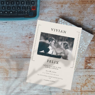 Inbjudan till fotobröllop för vintage Snyggt