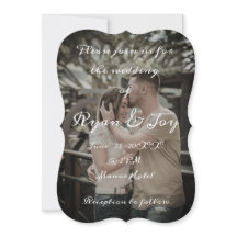 Inbjudan till fotobröllop i bakgrunden