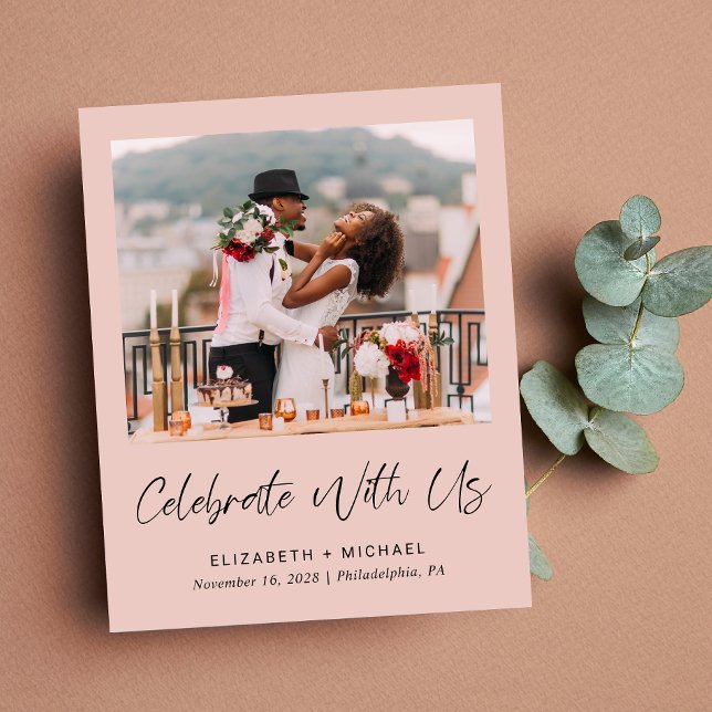 Inbjudan till  fotobröllop i budgeten (You said "I do" in an intimate ceremony - now it's time to share your joy with those you hold dear)