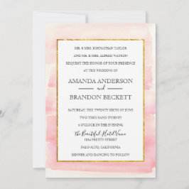 Inbjudan till fotobröllop i Guld på vattenfärgen R