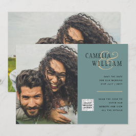 Inbjudan till fotobröllop i sjöglas QR-kod - Spara