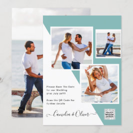 Inbjudan till fotobröllop i sjöglas QR-kod - Spara