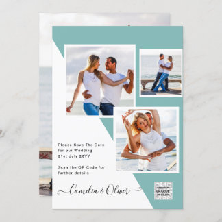 Inbjudan till fotobröllop i sjöglas QR-kod - Spara