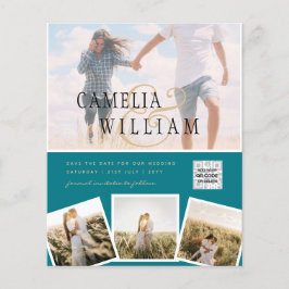 Inbjudan till fotobröllop i sjöglas QR-kod - Spara Flygblad