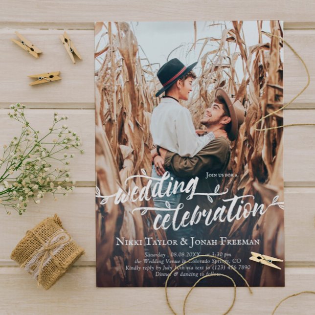 Inbjudan till fotobröllop med Charming-skript (Skapare uppladdad)