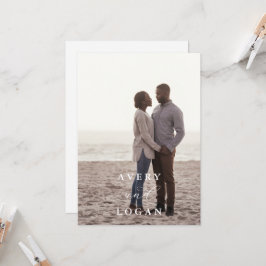 Inbjudan till fotobröllop med elegant-skript