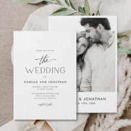 Inbjudan till fotobröllop med enkel Elegant