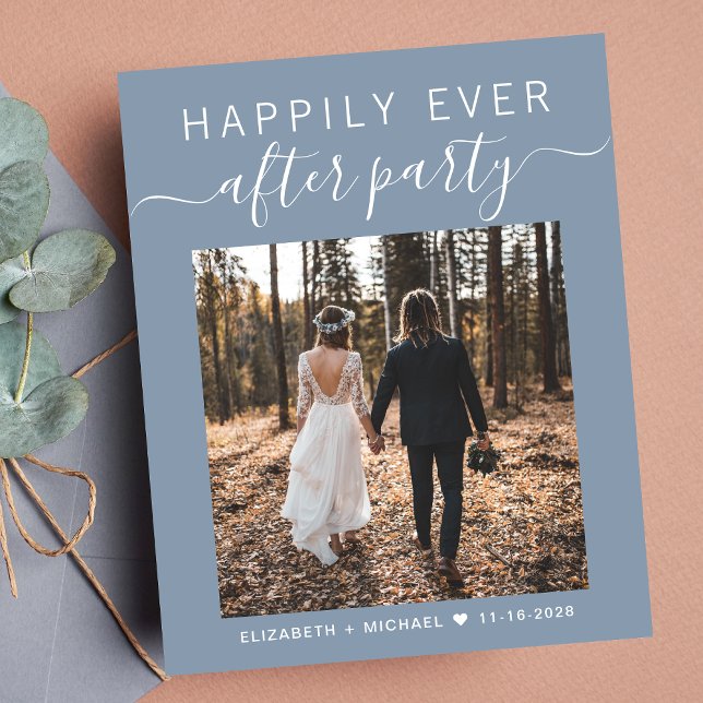 Inbjudan till fotodammsuga blå bröllop (Your love story deserves a grand celebration!)