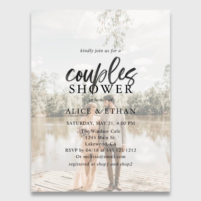 Inbjudan till fotodobjekt för budgetpenselskript vykort (Skapare uppladdad)