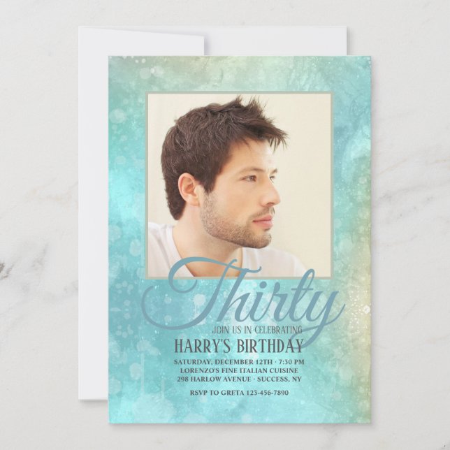 Inbjudan till fotofoto för abstraktens vattenfärg (Framsida)