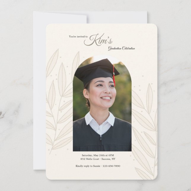 Inbjudan till fotofoto för studenten (Framsida)