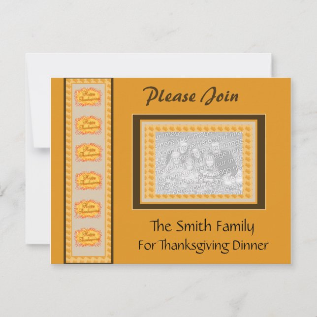 Inbjudan till fotofoto på thanksgiving Middag (Framsida)