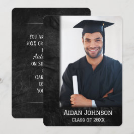Inbjudan till fotofoto Ram i studenten-läder