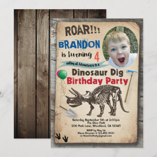 Inbjudan till fotografi på Dinosauer-födelsedagen