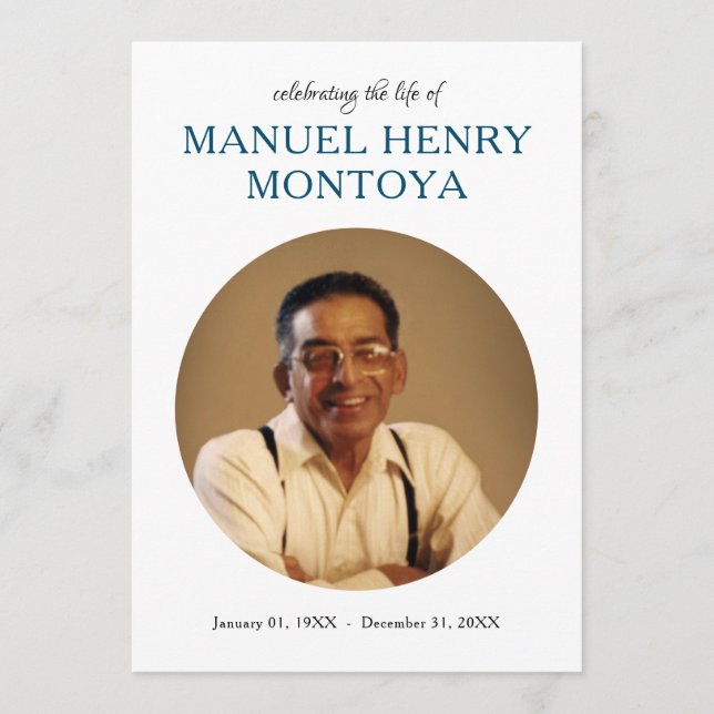 inbjudan till fotominnesfoton i mitten (Framsida)