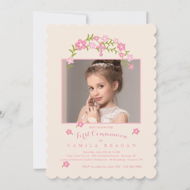 Inbjudan till fotoReligiösa för heligans Blommigt (Framsida)