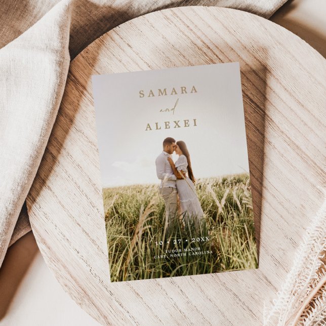 Inbjudan till fotoskript för Rustic Elegant-bröllo (Skapare uppladdad)