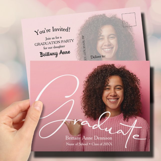 Inbjudan till fotoStudentfest i chic Script (Skapare uppladdad)