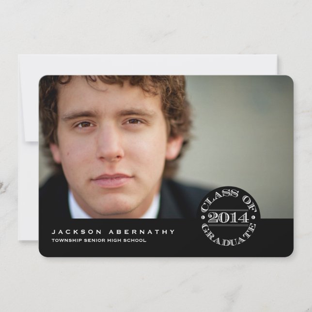 Inbjudan till fotoStudentfest i Frimärke Stil (Framsida)