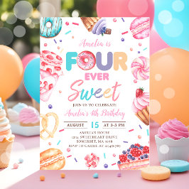 Inbjudan till Fourever Sweet Donut Candy 4e födels