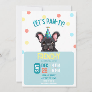 Inbjudan till fransk Bulldog Birthday