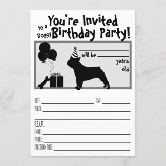 Inbjudan till fransk Bulldog Birthday