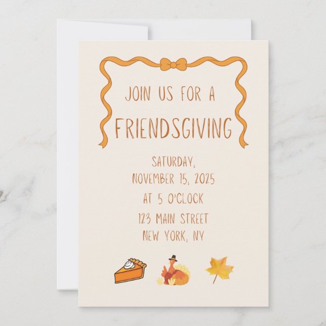 Inbjudan till Friendsgiving (Framsida)