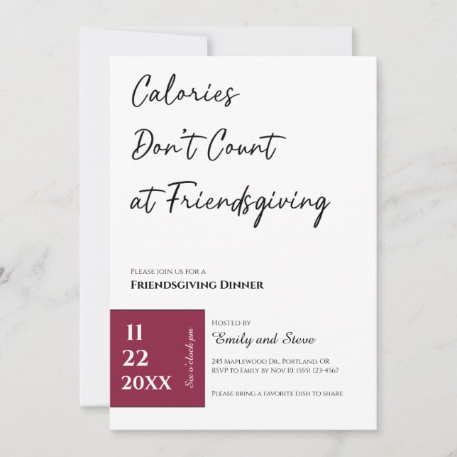 Inbjudan till Friendsgiving-middag (Framsida)