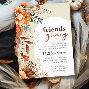 Inbjudan till Friendsgiving-middag med blomstermot