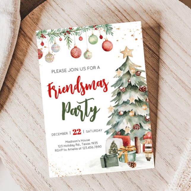 Inbjudan till Friendsmas-partiet i julgran (Friendsmas Christmas Party Invitation)