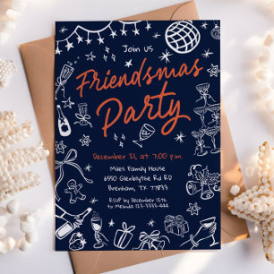 Inbjudan till Friendsmas Party, inbjudan till Hand