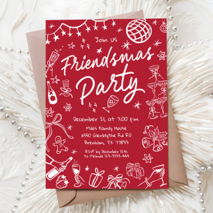 Inbjudan till Friendsmas Party, jul Party