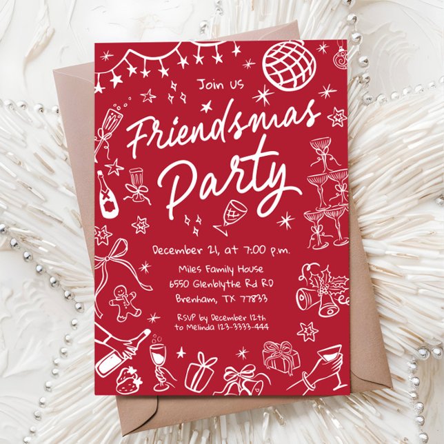 Inbjudan till Friendsmas Party, jul Party (Skapare uppladdad)