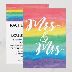 Inbjudan till fru Rainbow Lesbisk Wedding