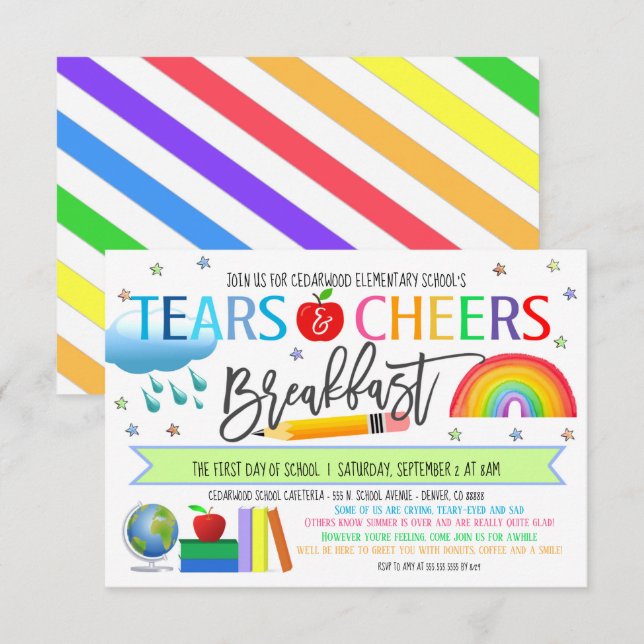Inbjudan till frukost för tårar och ost (Fram/baksida)