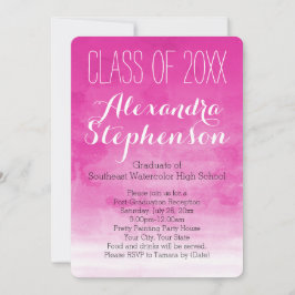 Inbjudan till Fuchsia Watercolor Studentfest