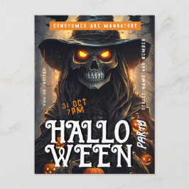 Inbjudan till Fullt Skull-vitling Halloween fest