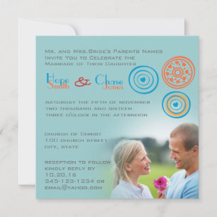 Inbjudan till funky Circle Heart Wedding
