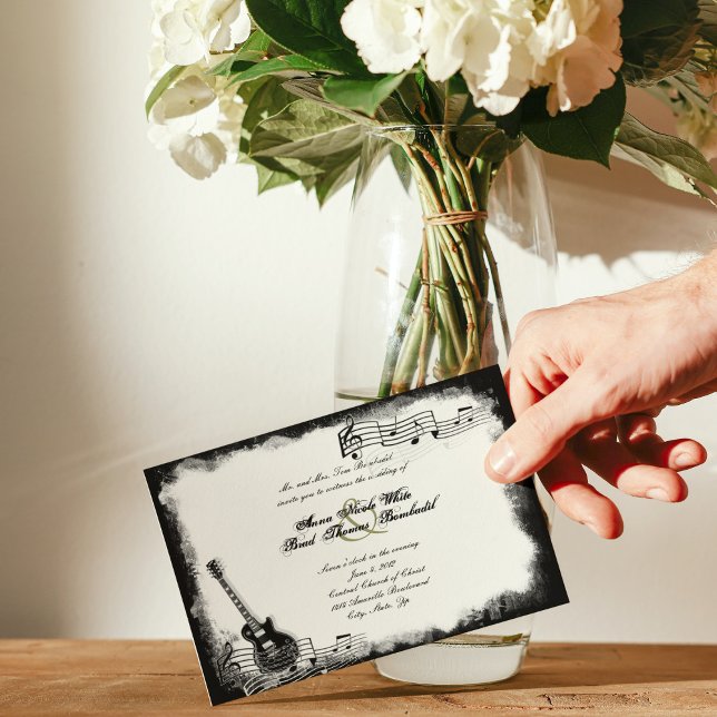 Inbjudan till funky Electric Guitar Music Wedding (Skapare uppladdad)