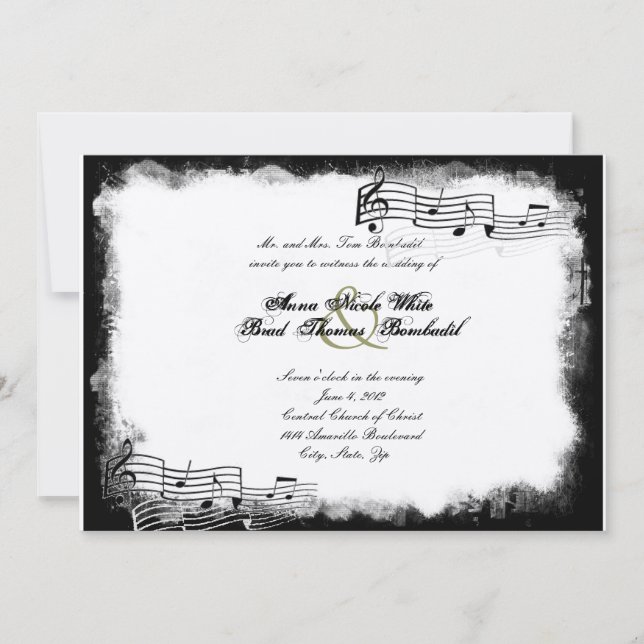 Inbjudan till Funky Torn Papprare Black Music Wedd (Framsida)